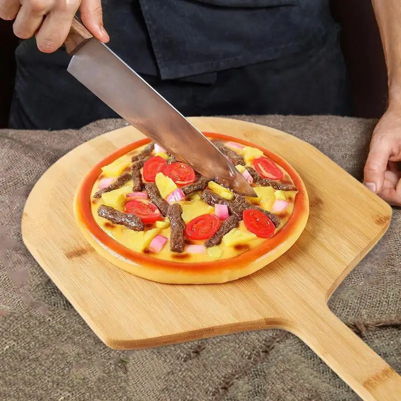 Pizza Paddle Tray Cakes Serving Board 12 Inch Wooden Baking Supplies Fruit Sushi Shovels With Long Handle kitchen accessories 2