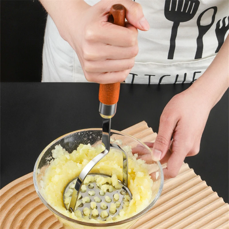 Household Stainless Steel Potato Masher β Manual Vegetable Crusher 4